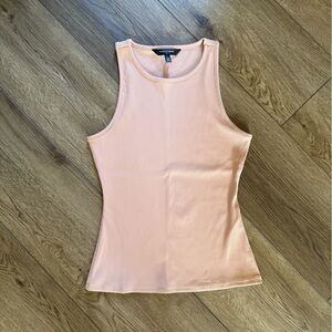 White House Black Market Peach Ribbed Tank L